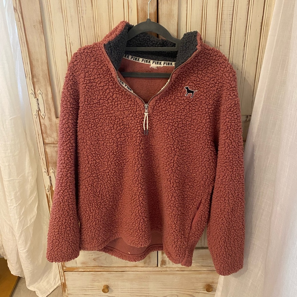 PINK Victoria's Secret Teddy Jacket in Dusty Rose